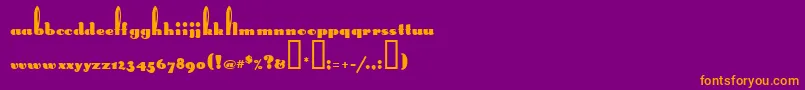 LongEarsMf Font – Orange Fonts on Purple Background