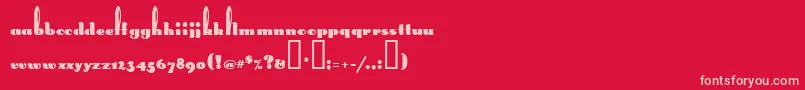 LongEarsMf Font – Pink Fonts on Red Background