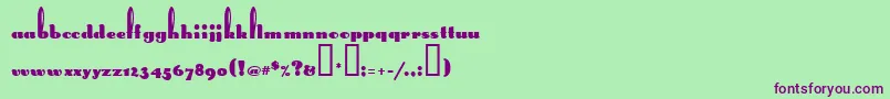 LongEarsMf Font – Purple Fonts on Green Background