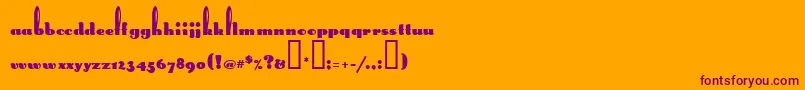 LongEarsMf Font – Purple Fonts on Orange Background