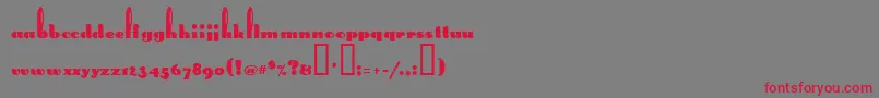 LongEarsMf-Schriftart – Rote Schriften auf grauem Hintergrund