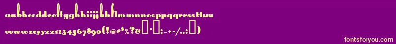 LongEarsMf Font – Yellow Fonts on Purple Background