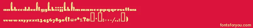 LongEarsMf Font – Yellow Fonts on Red Background