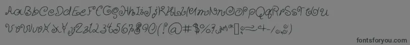 CurlyCuties Font – Black Fonts on Gray Background
