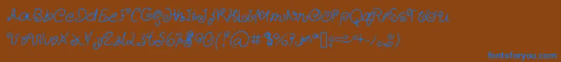 CurlyCuties Font – Blue Fonts on Brown Background