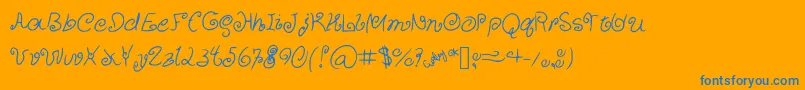 CurlyCuties Font – Blue Fonts on Orange Background