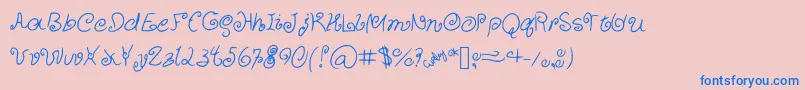 CurlyCuties Font – Blue Fonts on Pink Background