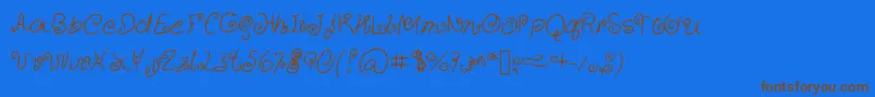 CurlyCuties Font – Brown Fonts on Blue Background