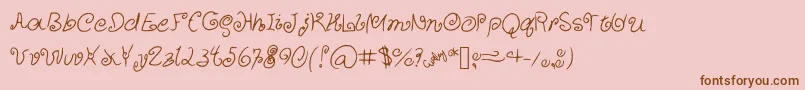 CurlyCuties Font – Brown Fonts on Pink Background