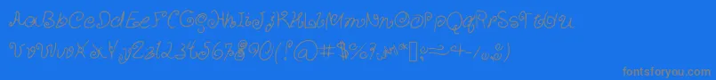 CurlyCuties Font – Gray Fonts on Blue Background