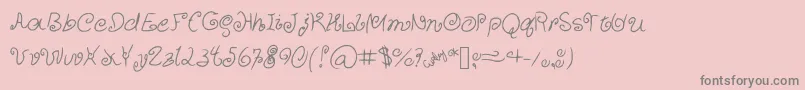CurlyCuties Font – Gray Fonts on Pink Background