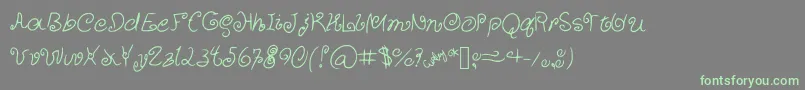 CurlyCuties Font – Green Fonts on Gray Background