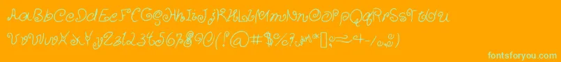 CurlyCuties Font – Green Fonts on Orange Background