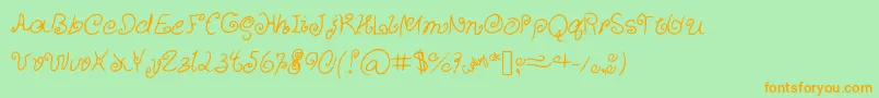 Шрифт CurlyCuties – оранжевые шрифты на зелёном фоне