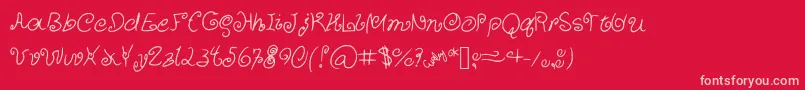 CurlyCuties Font – Pink Fonts on Red Background