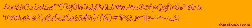 CurlyCuties Font – Purple Fonts on Orange Background