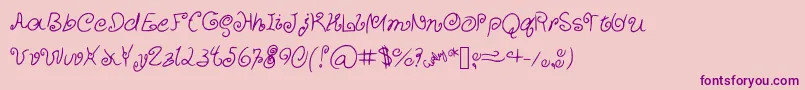 CurlyCuties Font – Purple Fonts on Pink Background
