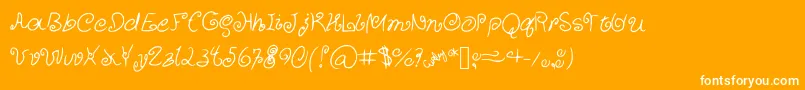 フォントCurlyCuties – オレンジの背景に白い文字