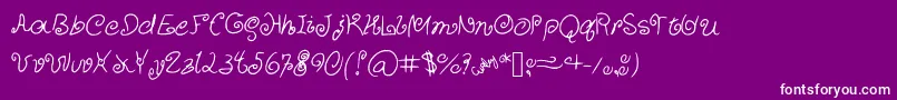 CurlyCuties Font – White Fonts on Purple Background