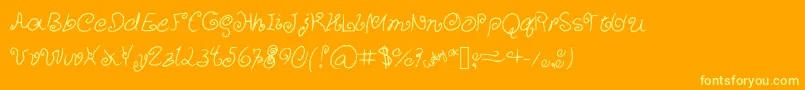 CurlyCuties Font – Yellow Fonts on Orange Background
