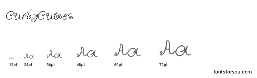 CurlyCuties Font Sizes