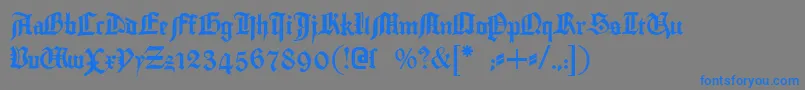 Gutenbergtextura Font – Blue Fonts on Gray Background