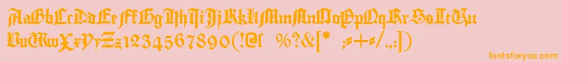 Gutenbergtextura Font – Orange Fonts on Pink Background