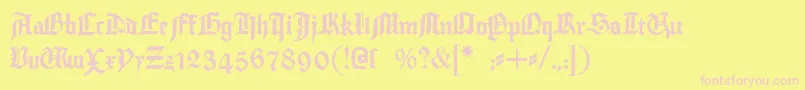 Gutenbergtextura Font – Pink Fonts on Yellow Background