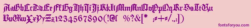 Gutenbergtextura-Schriftart – Violette Schriften auf rosa Hintergrund