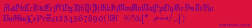 Gutenbergtextura-Schriftart – Violette Schriften auf rotem Hintergrund