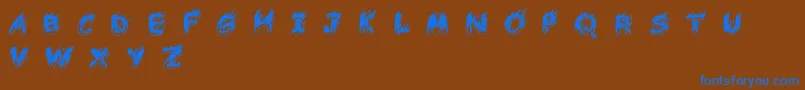 ComicTragedyBc Font – Blue Fonts on Brown Background