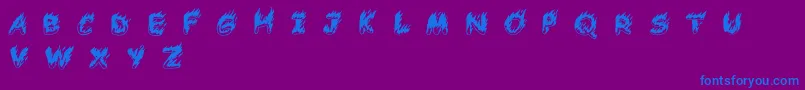 ComicTragedyBc Font – Blue Fonts on Purple Background
