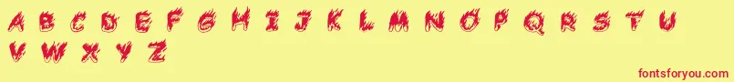 ComicTragedyBc Font – Red Fonts on Yellow Background