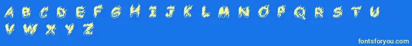 ComicTragedyBc Font – Yellow Fonts on Blue Background
