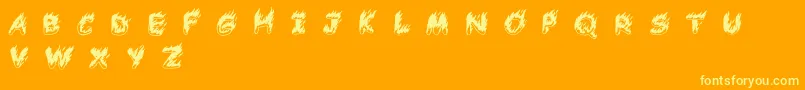 ComicTragedyBc Font – Yellow Fonts on Orange Background