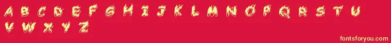 ComicTragedyBc Font – Yellow Fonts on Red Background