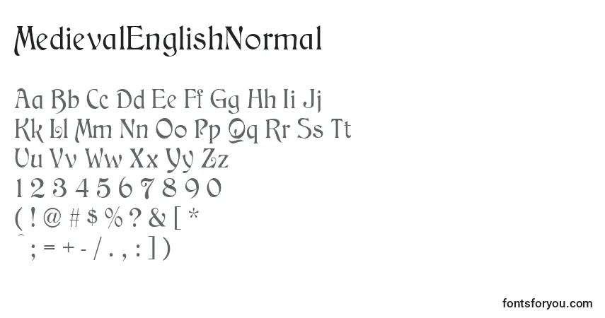Schriftart MedievalEnglishNormal – Alphabet, Zahlen, spezielle Symbole