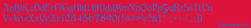 MedievalEnglishNormal Font – Blue Fonts on Red Background