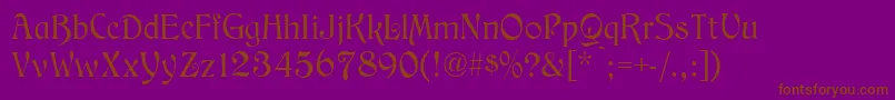 MedievalEnglishNormal Font – Brown Fonts on Purple Background