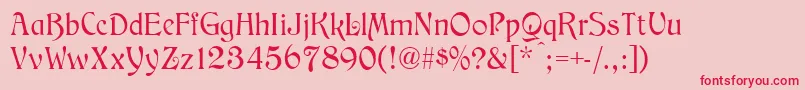 MedievalEnglishNormal Font – Red Fonts on Pink Background