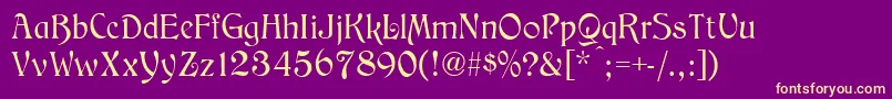 MedievalEnglishNormal Font – Yellow Fonts on Purple Background