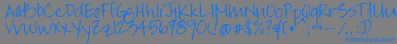 Jayneprintyoff Font – Blue Fonts on Gray Background
