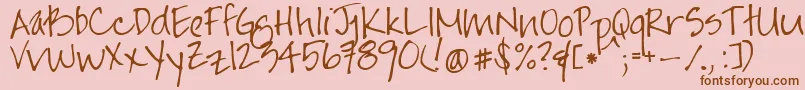 Jayneprintyoff Font – Brown Fonts on Pink Background