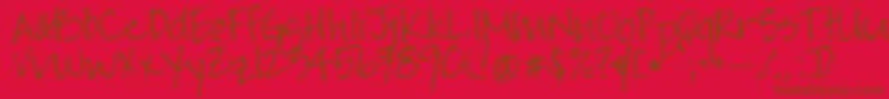 Jayneprintyoff Font – Brown Fonts on Red Background