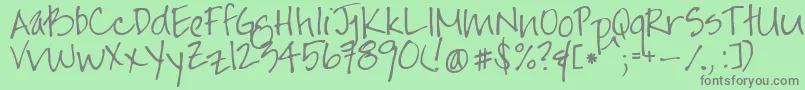 Jayneprintyoff Font – Gray Fonts on Green Background