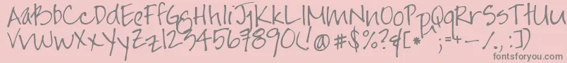 Jayneprintyoff Font – Gray Fonts on Pink Background
