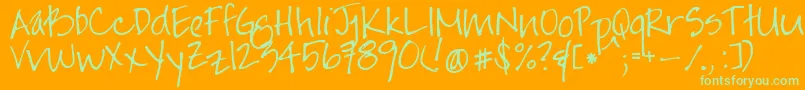 More about Jayneprintyoff Font Jayneprintyoff Font – Green Fonts on Orange Background