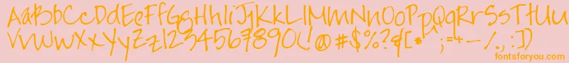 Jayneprintyoff Font – Orange Fonts on Pink Background