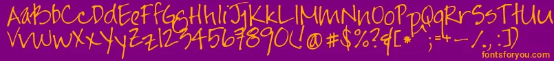 Jayneprintyoff Font – Orange Fonts on Purple Background