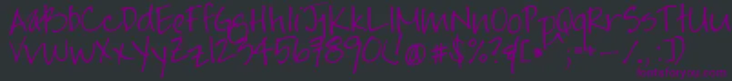 Jayneprintyoff-Schriftart – Violette Schriften auf schwarzem Hintergrund